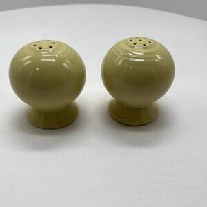 Fiesta Salt Pepper Shakers Round Cream Ceramic